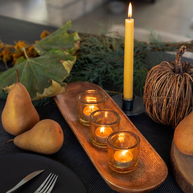 Bluecorn Beeswax Tea Light Candles, 100% Pure Natural Bees Wax, Yellow Tea Lights in Metal Cups, Fragrance Free, Clean Burning, Long Lasting Candle Wax, Christmas Decor, American Made, 24 Pack - Image 2